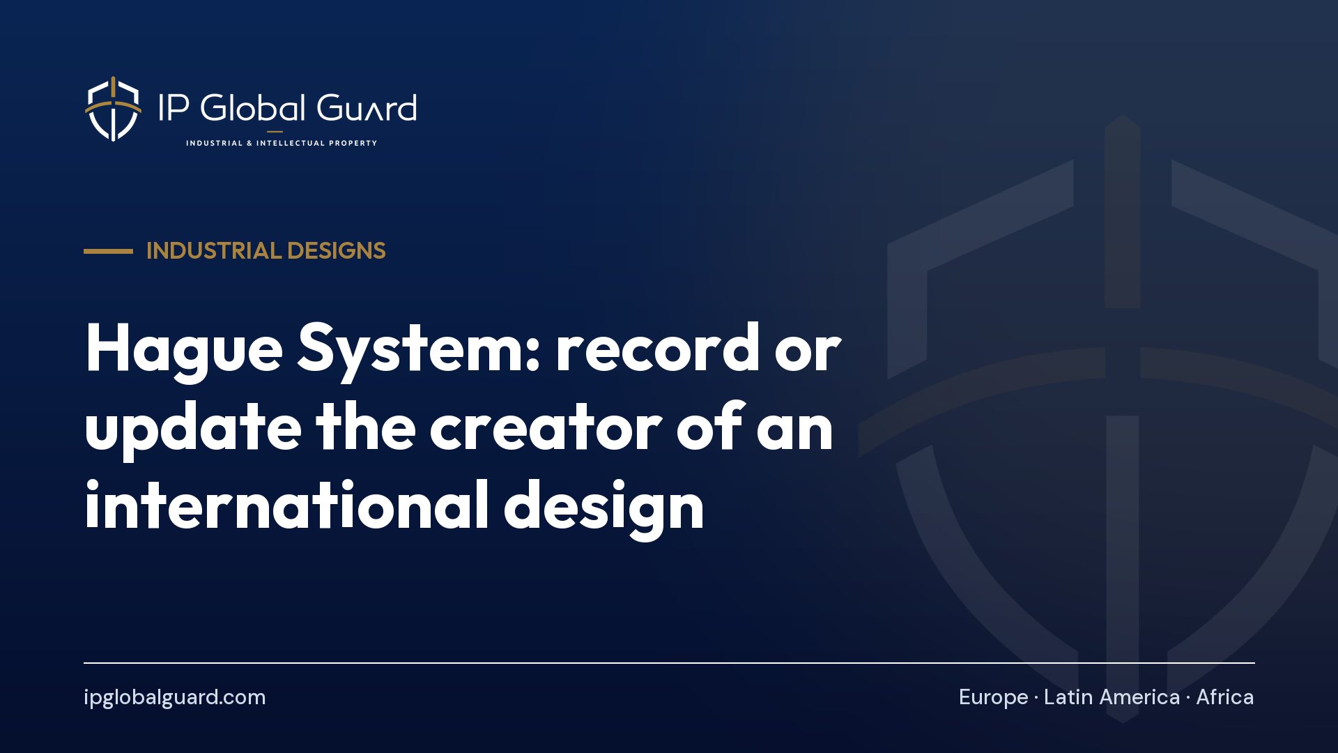 Hague System: record or update the creator of an international design