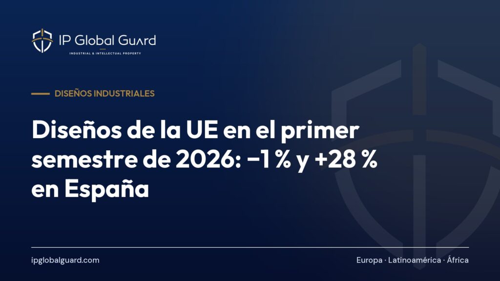 Diseños de la UE en el primer semestre de 2026: −1 % y +28 % en España