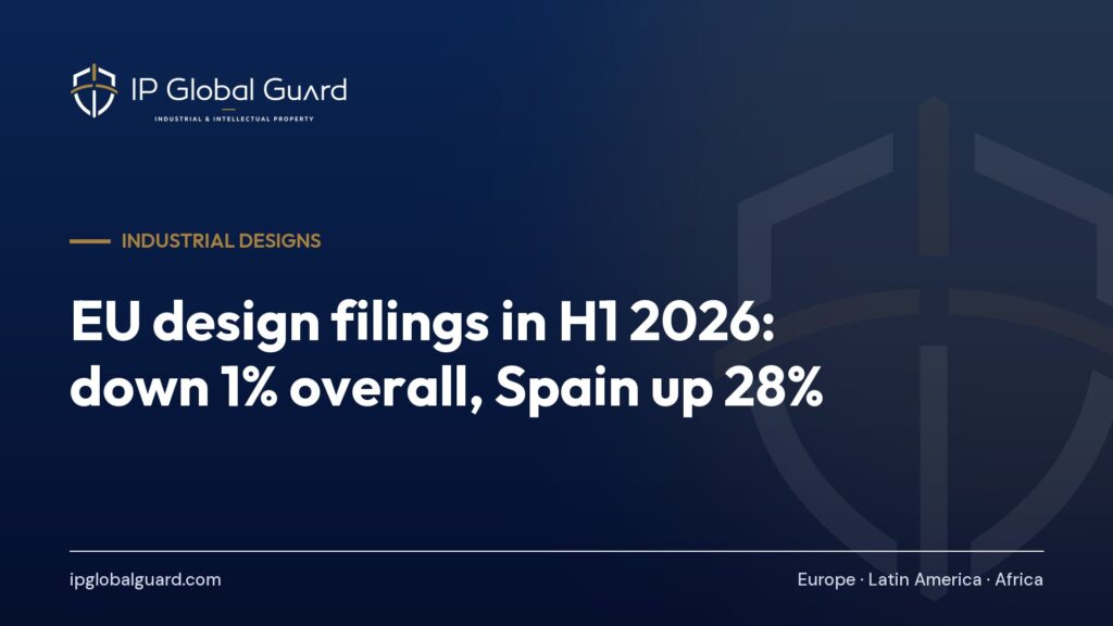 EU design filings in H1 2026: down 1% overall, Spain up 28%
