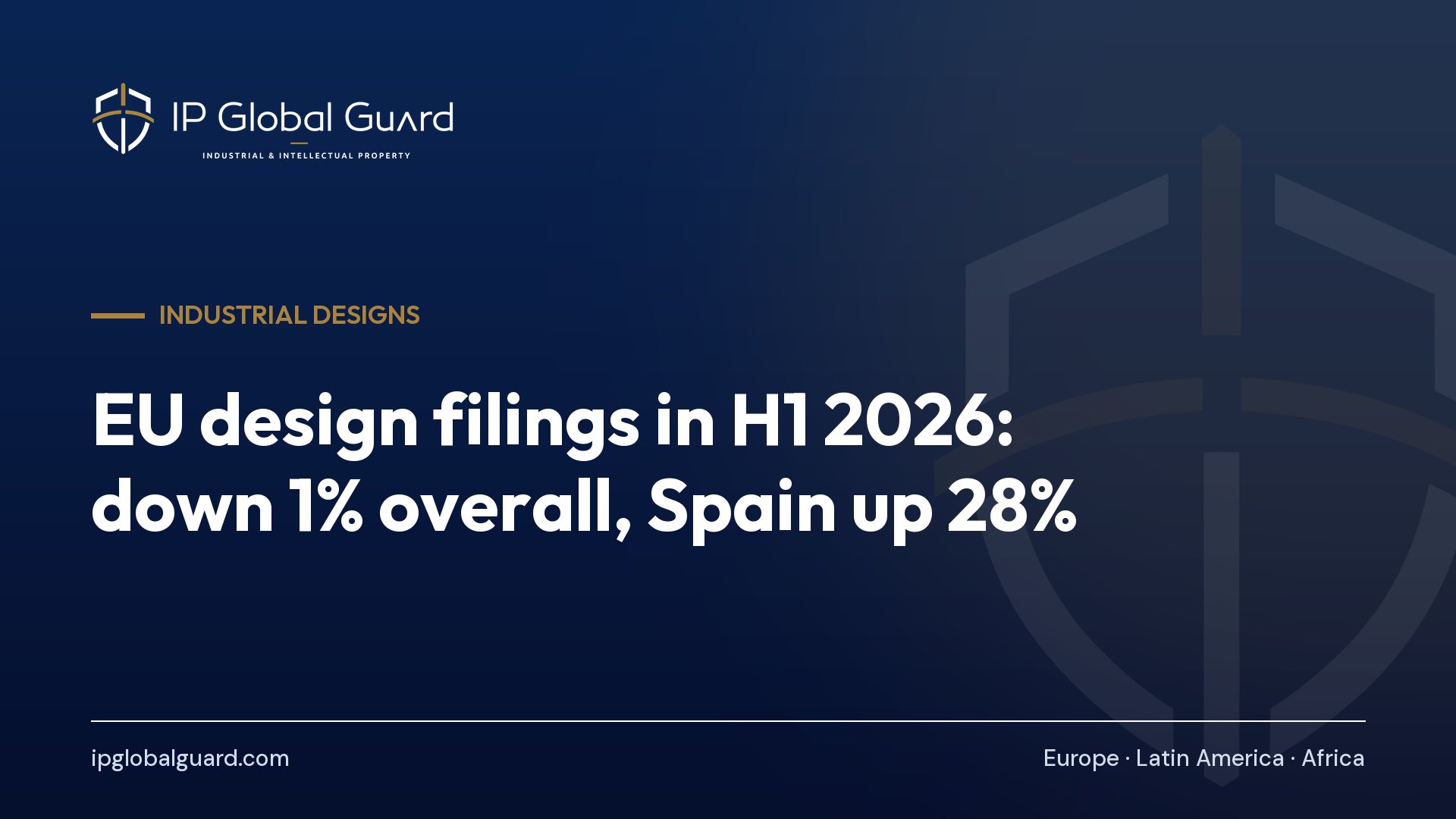 EU design filings in H1 2026: down 1% overall, Spain up 28%