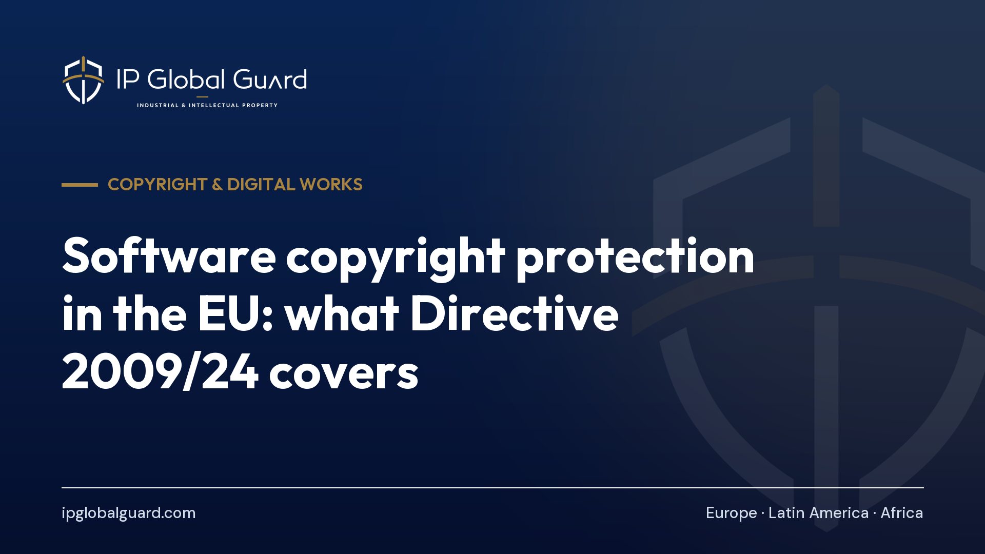 Software copyright protection in the EU: what Directive 2009/24 covers
