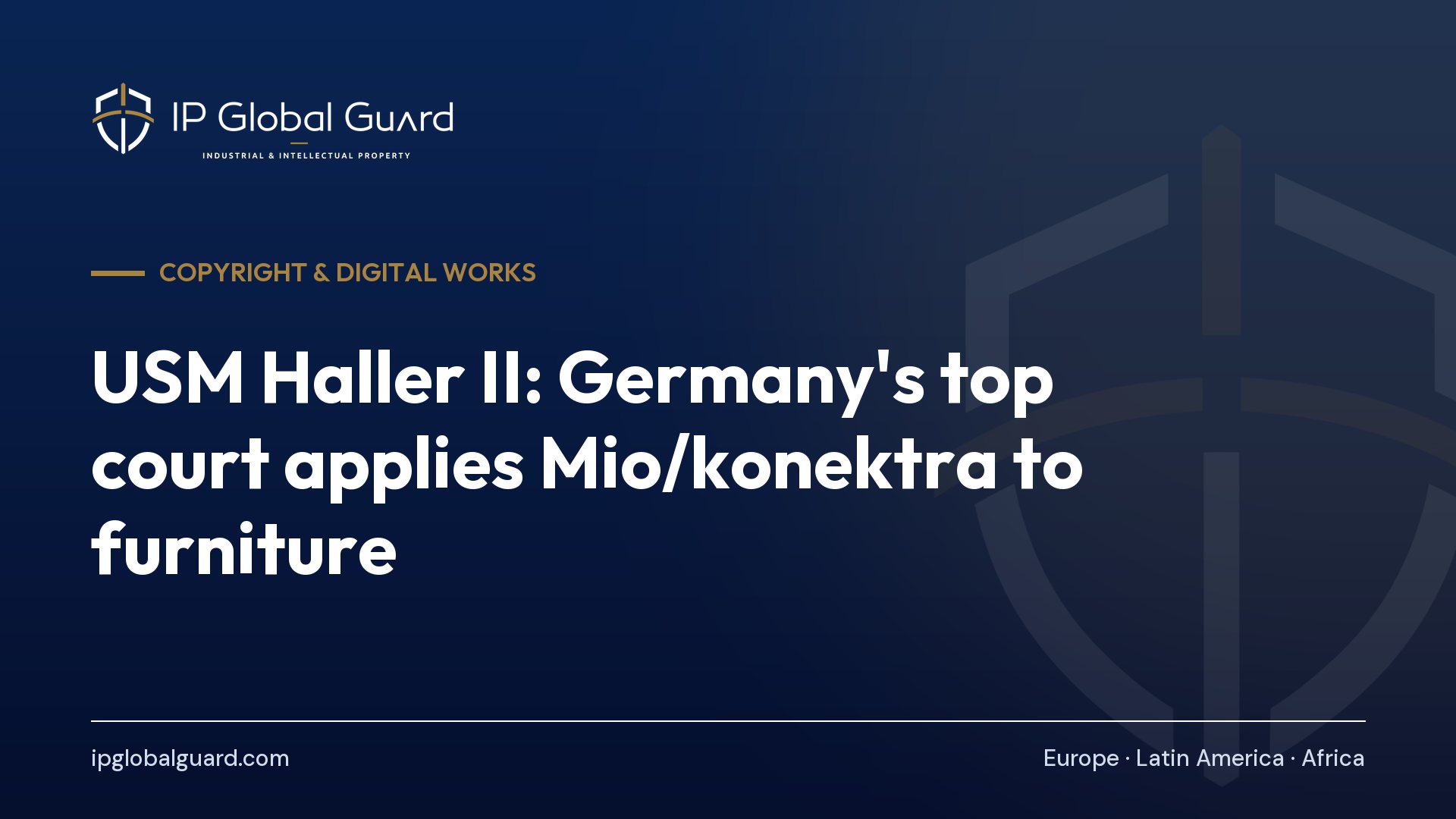 USM Haller II: Germany’s top court applies Mio/konektra to furniture