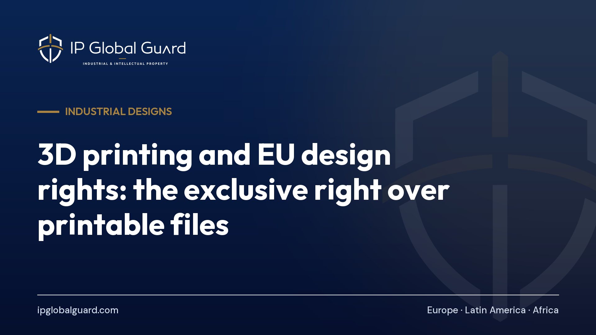 3D printing and EU design rights: the exclusive right over printable files
