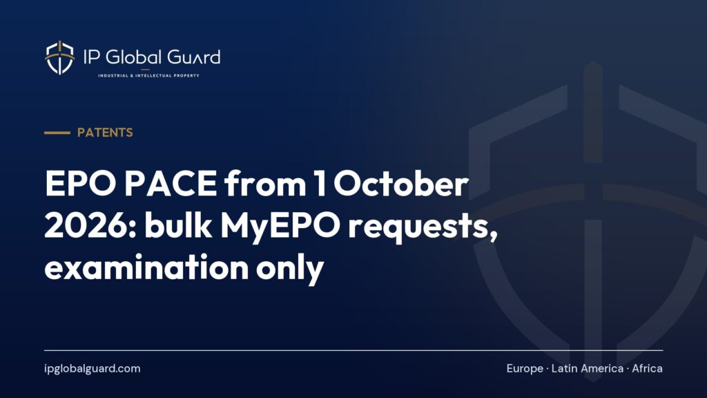 EPO PACE from 1 October 2026: bulk MyEPO requests, examination only