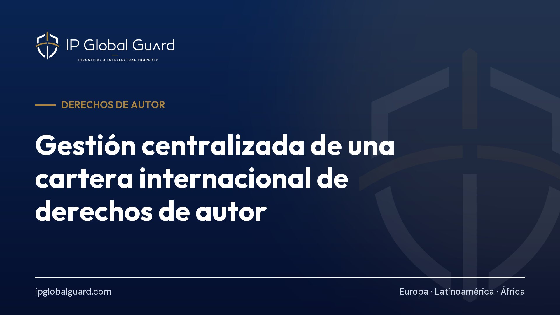 Gestión centralizada de una cartera internacional de derechos de autor