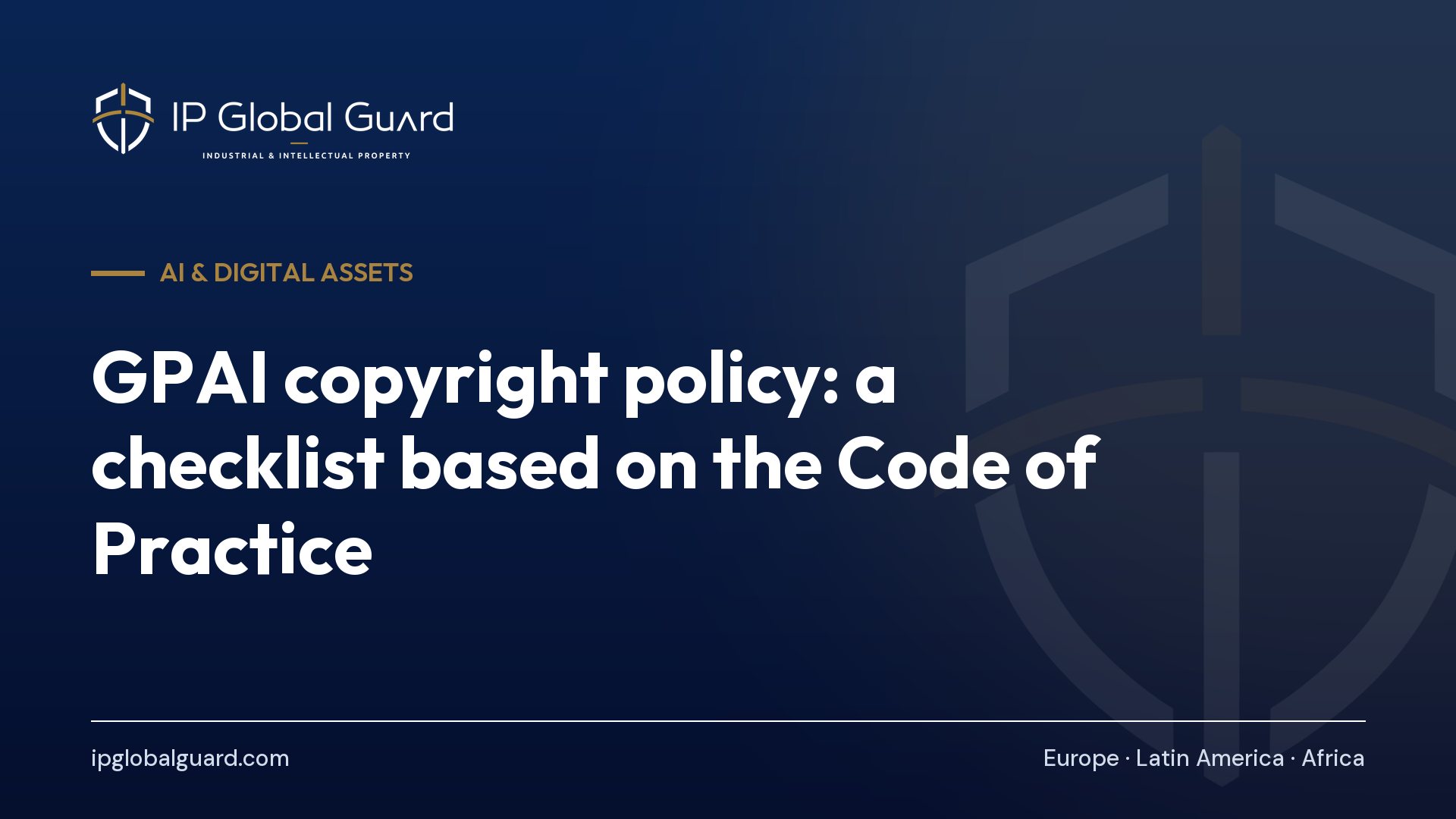 GPAI copyright policy: a checklist based on the Code of Practice